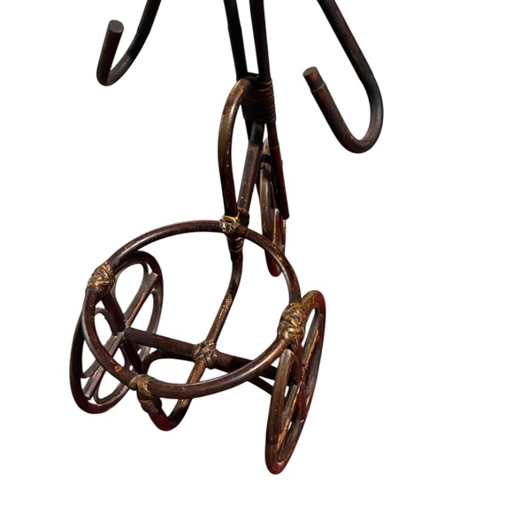 Vintage Handmade Bamboo Wicker Tricycle Plant Stand/Decor - Picture 4 of 7